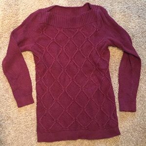 Loft maroon knit boatneck sweater (FINAL SALE)